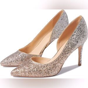 Marc Fisher Debuta Glitter Heels in Gold size 11